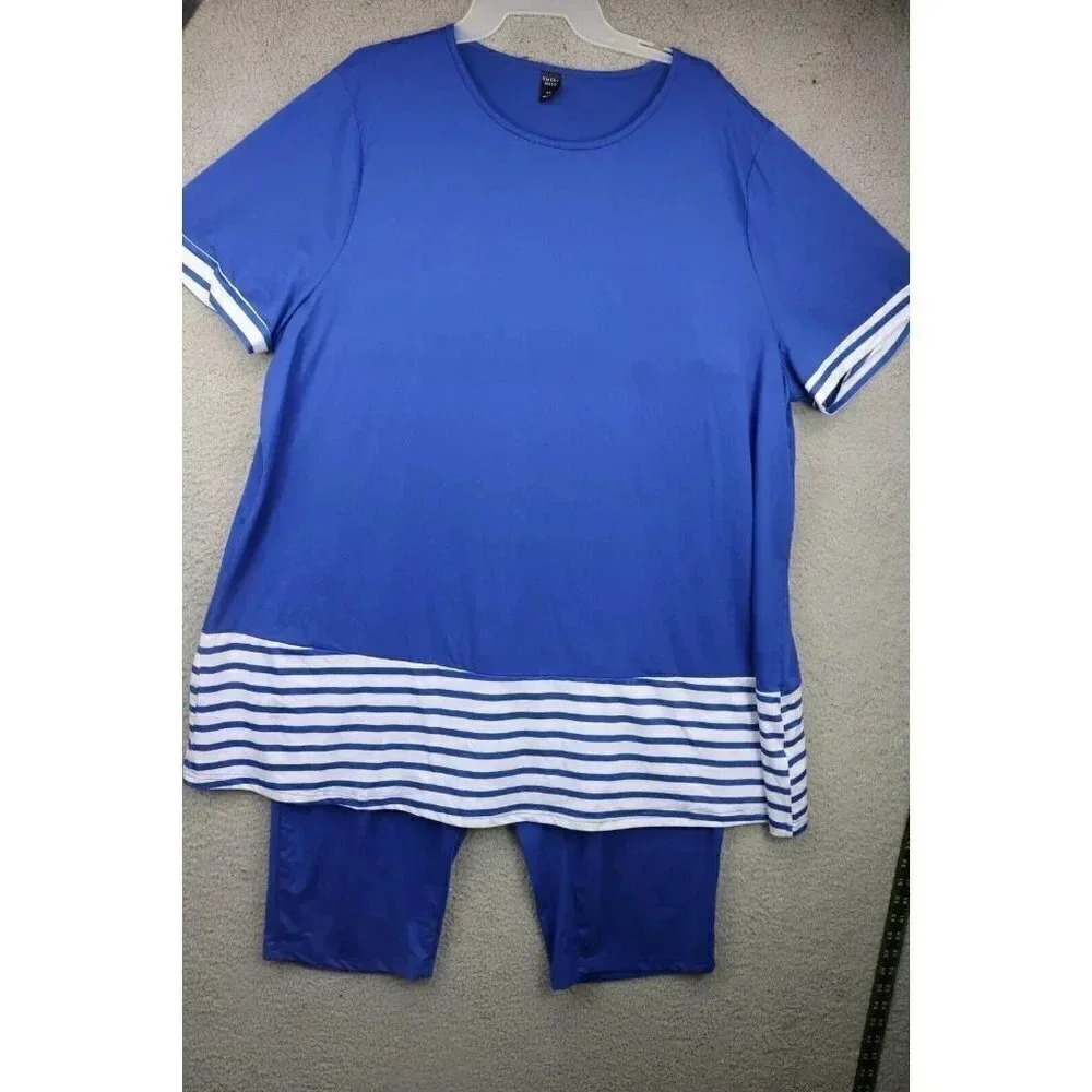 Emery Rose Striped Tee and Leggings-Very Soft-Size 5X